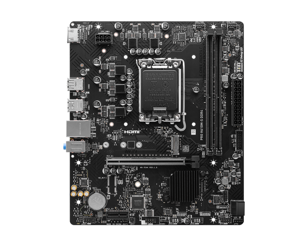 MSI PRO H610M-S H610 DDR4 (Vga Yok) GLan mATX HDMI M2 USB3.2 1700p Anakart