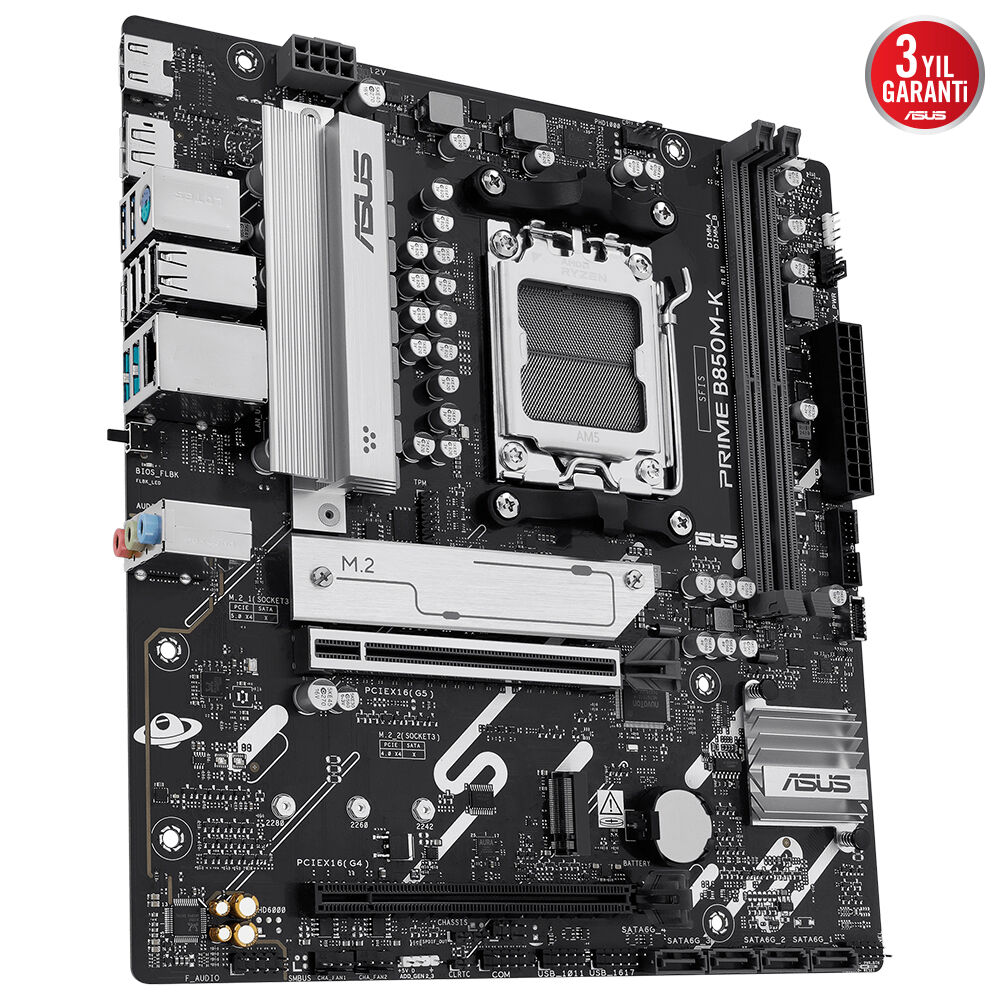 ASUS PRIME B850M-K B850M DDR5 (Vga Yok) GLan 2.5G mATX HD DP M2 AM5 AMD Anakart