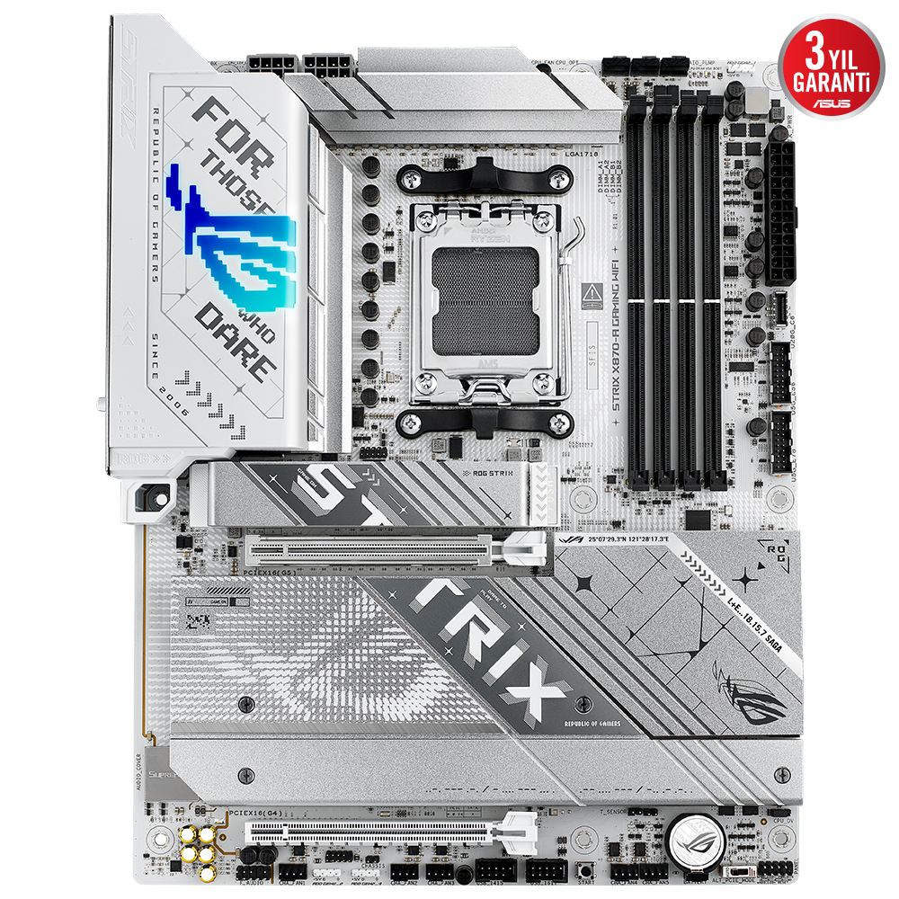 ASUS ROG STRIX X870-A GAMING WIFI X870 DDR5 (Vga Yok) GLan 2.5G ATX HD DP WIFI7 BT OPT M2 RGB AM5 AMD Anakart