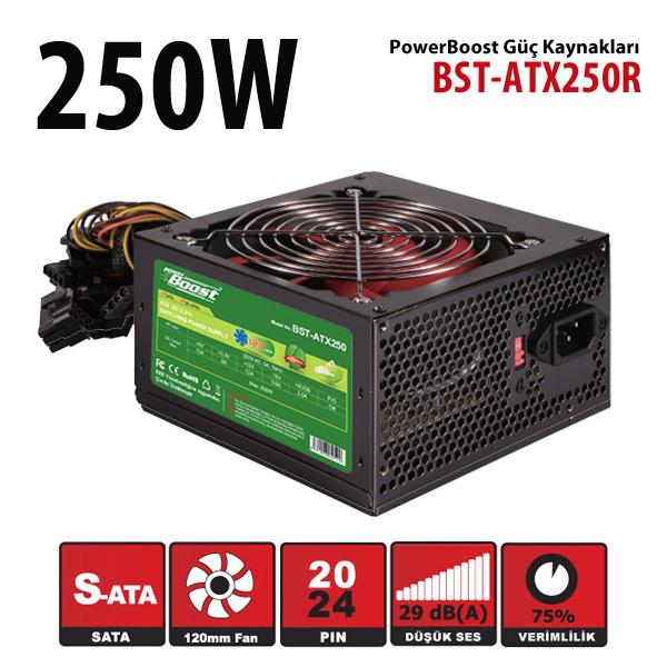 POWER BOOST BST-ATX250R 250W Siyah 12cm Fanlı Power Supply