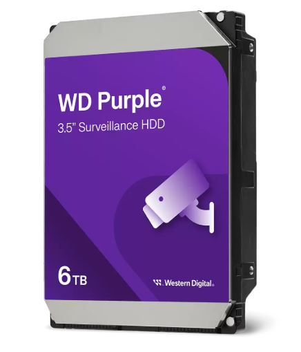 WESTERN DIGITAL WD64PURZ PURPLE 3.5" 6TB 256mb SATA (3 Yıl Garanti) 7/24 Harddisk