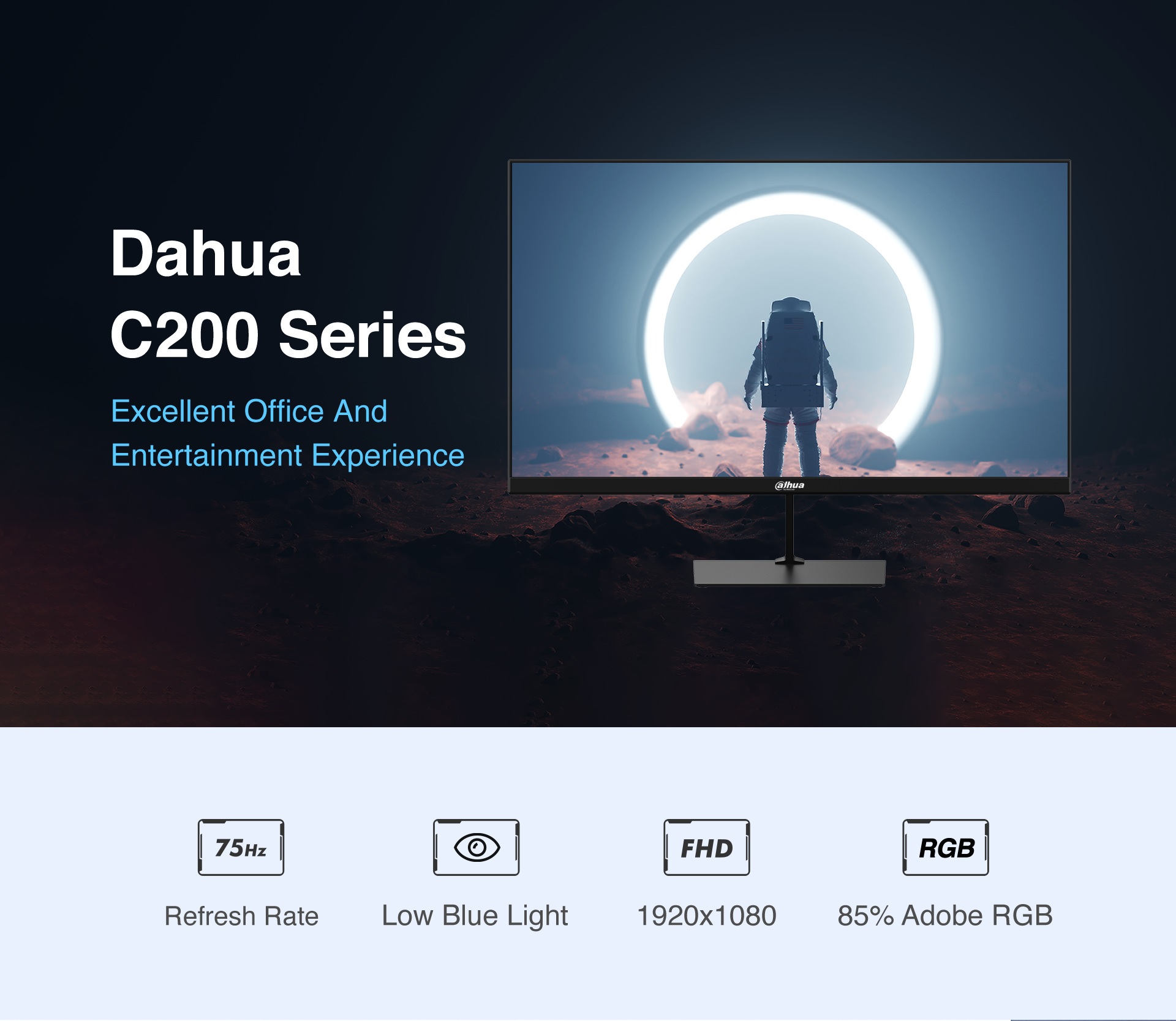 DAHUA LM22-C200 21.5" LED 4ms 75Hz 1920x1080 FullHD VGA HDMI (VESA) Siyah Monitör