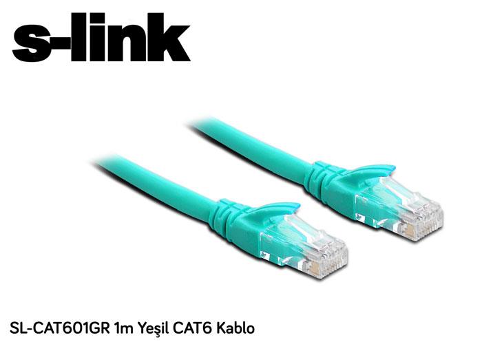 S-LINK SL-CAT601GR CAT6 UTP 1 Metre Yeşil Patch Cord