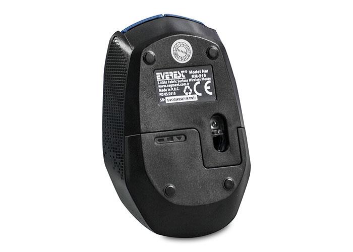 EVEREST KM-218 USB Kablosuz 2.4Ghz Mavi Kumaş Yüzey Mouse