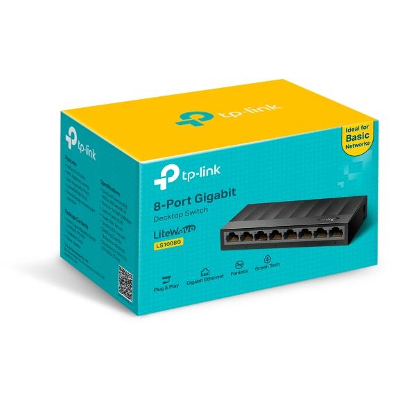 TP-LINK LS1008G 8 port Gbit Desktop Yönetilemez Plastik Kasa Switch