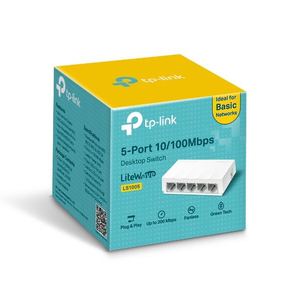 TP-LINK LS1005 5 port Mbit Desktop Yönetilemez Plastik Kasa Switch