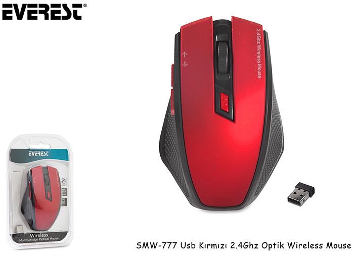EVEREST SMW-777 USB Kablosuz 2.4Ghz Kırmızı Mouse - Resim 3