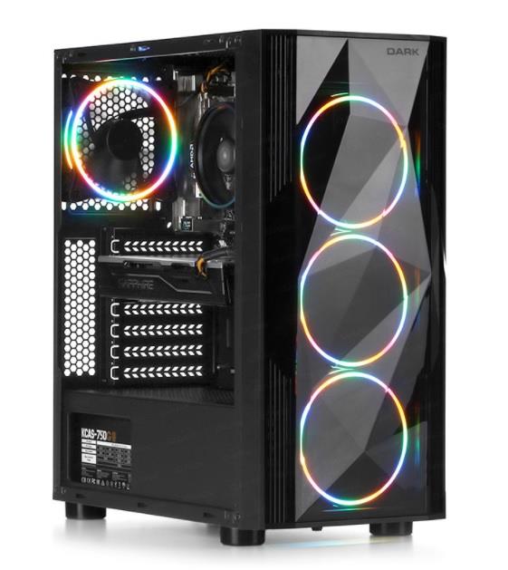 DARK DKCHDIAMONDPRO600 Diamond PRO 600W Siyah Full Akrilik Kasa Mid Tower ATX Kasa