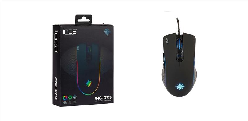 INCA IMG-GT15 USB Kablolu 4800 DPI siyah RGB MACRO KEYS Gaming Mouse