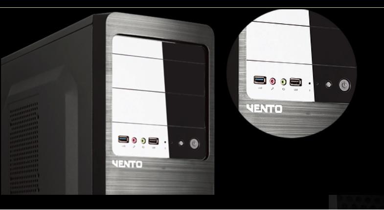 VENTO VS114F 400W Peak Siyah Mid Tower ATX Kasa