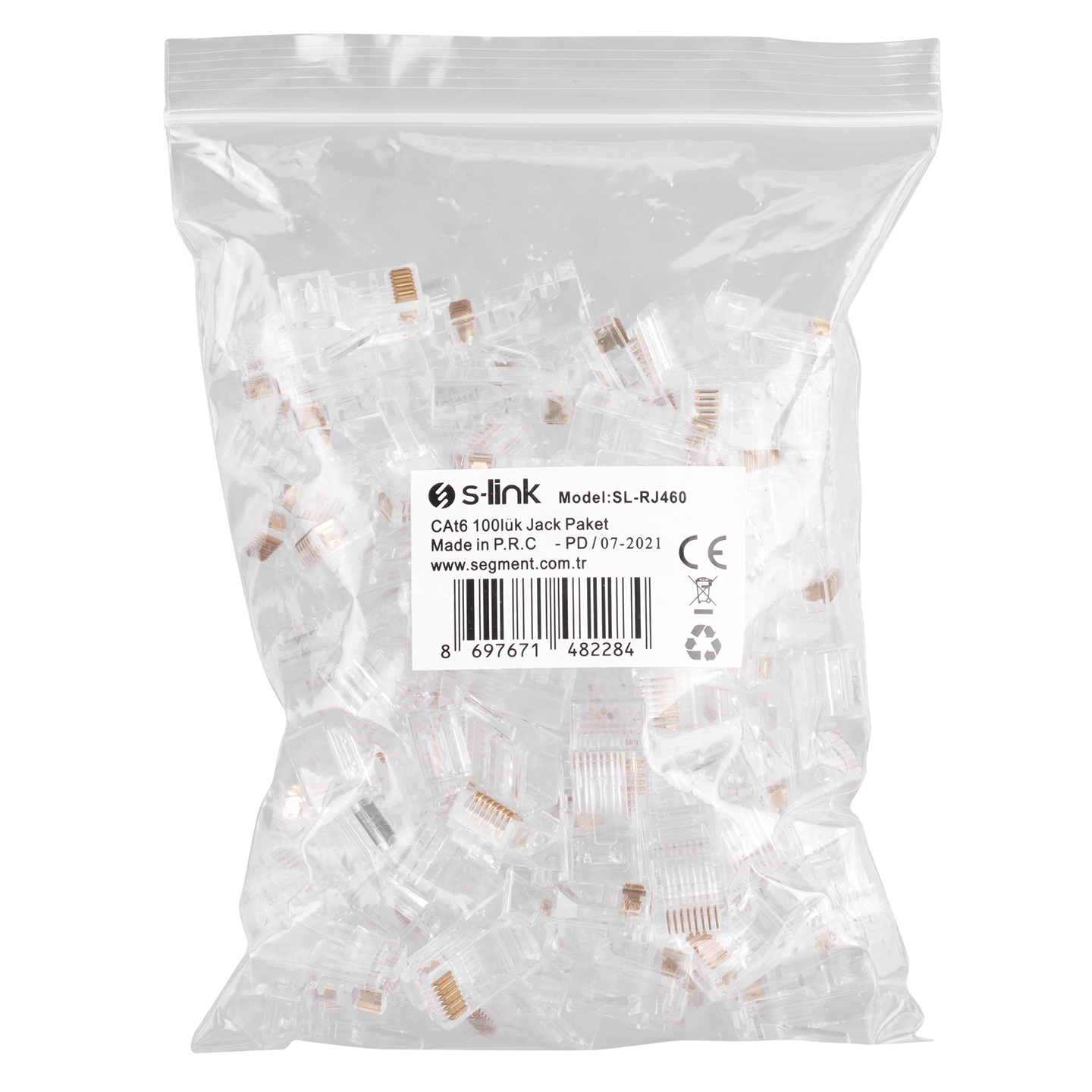 S-LINK SL-RJ460 CAT6 UTP Konnektör 100 lü paket