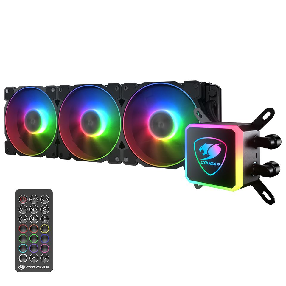 COUGAR CGR-AQUA ARGB 360 1700/1200/1150/1155/AM4 360 mm ARGB fanlı Siyah Sıvı Soğutma