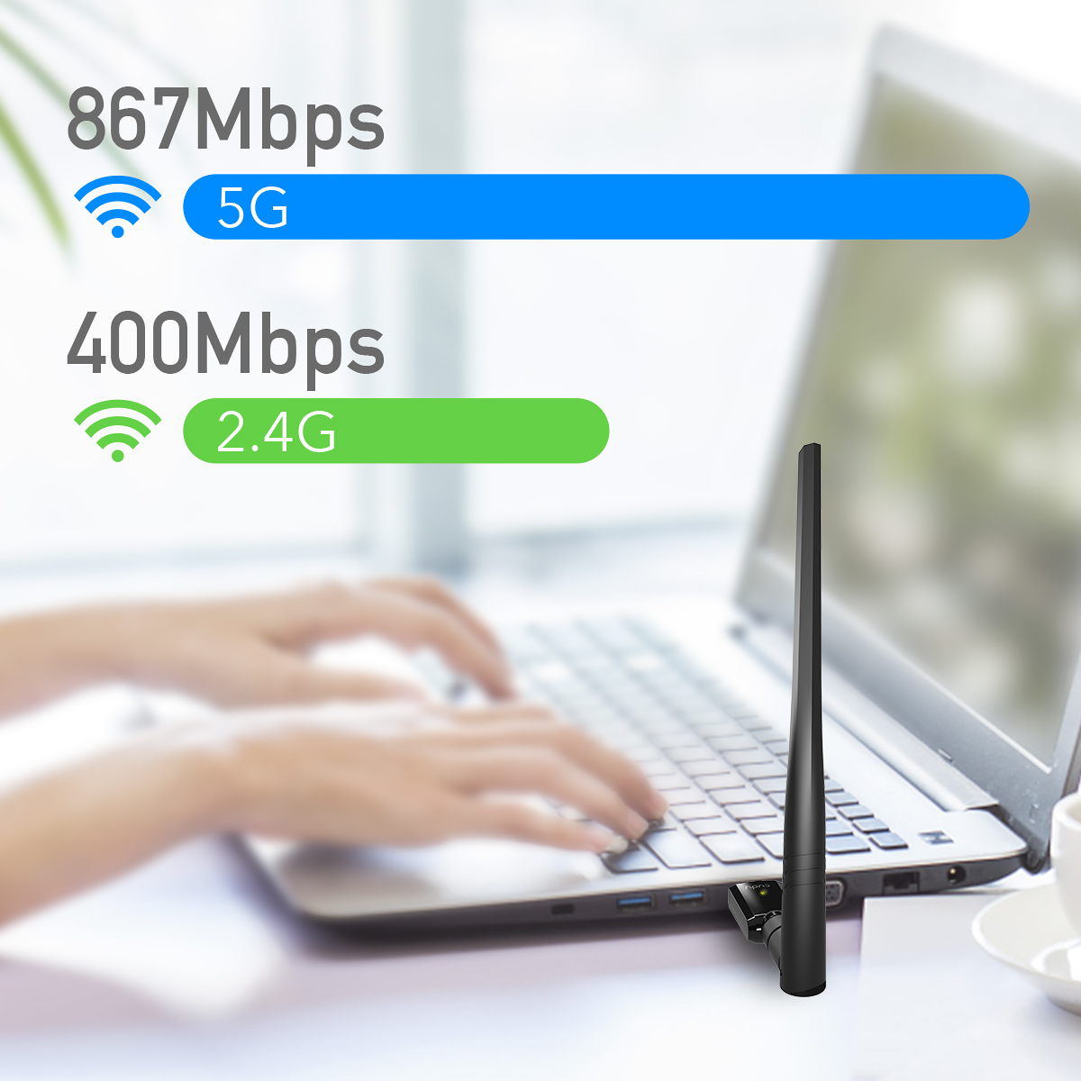 CUDY WU1400 1300Mbps USB 3.0 1 high gain detachable Kablosuz Adaptör