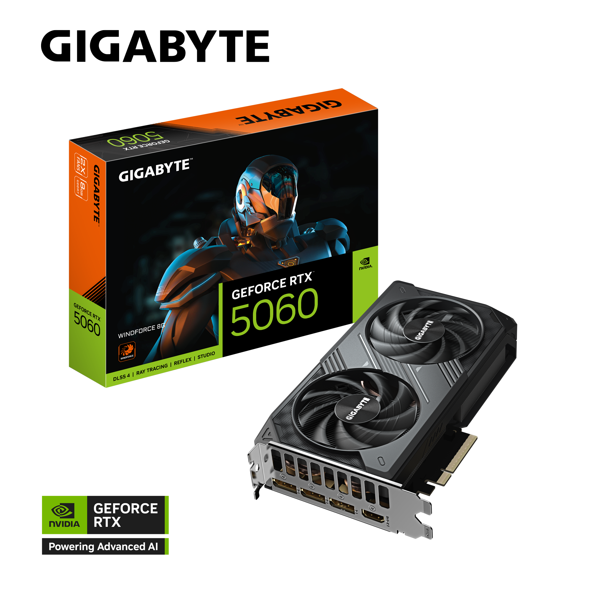 GIGABYTE RTX5060 GV-N5060WF2-8GD 8GB Nvidia RTX5060 GDDR7 128bit HDMI 3xDP 16x Ekran Kartı