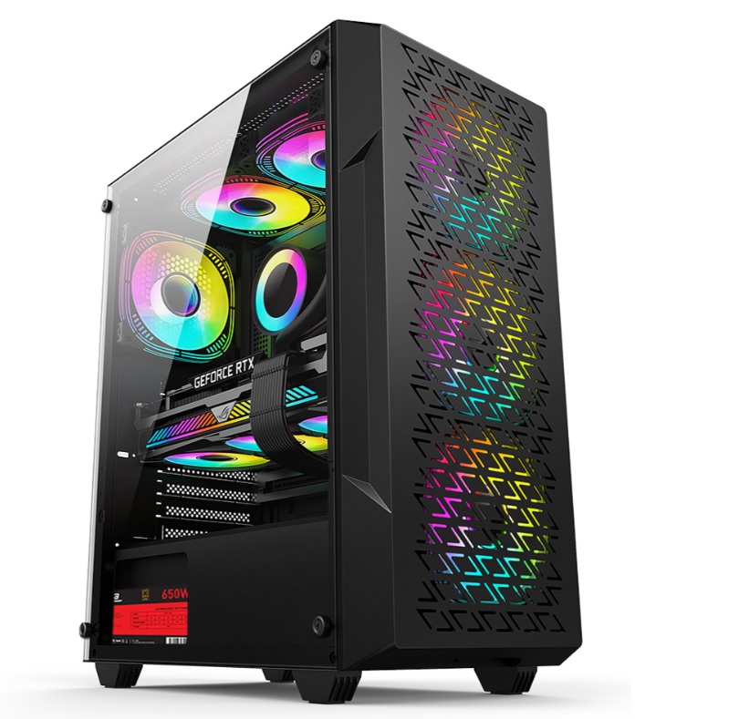 POWER BOOST PB-P801AB 650W 80+ Bronze Siyah Mesh Panel Mid Tower ATX Kasa