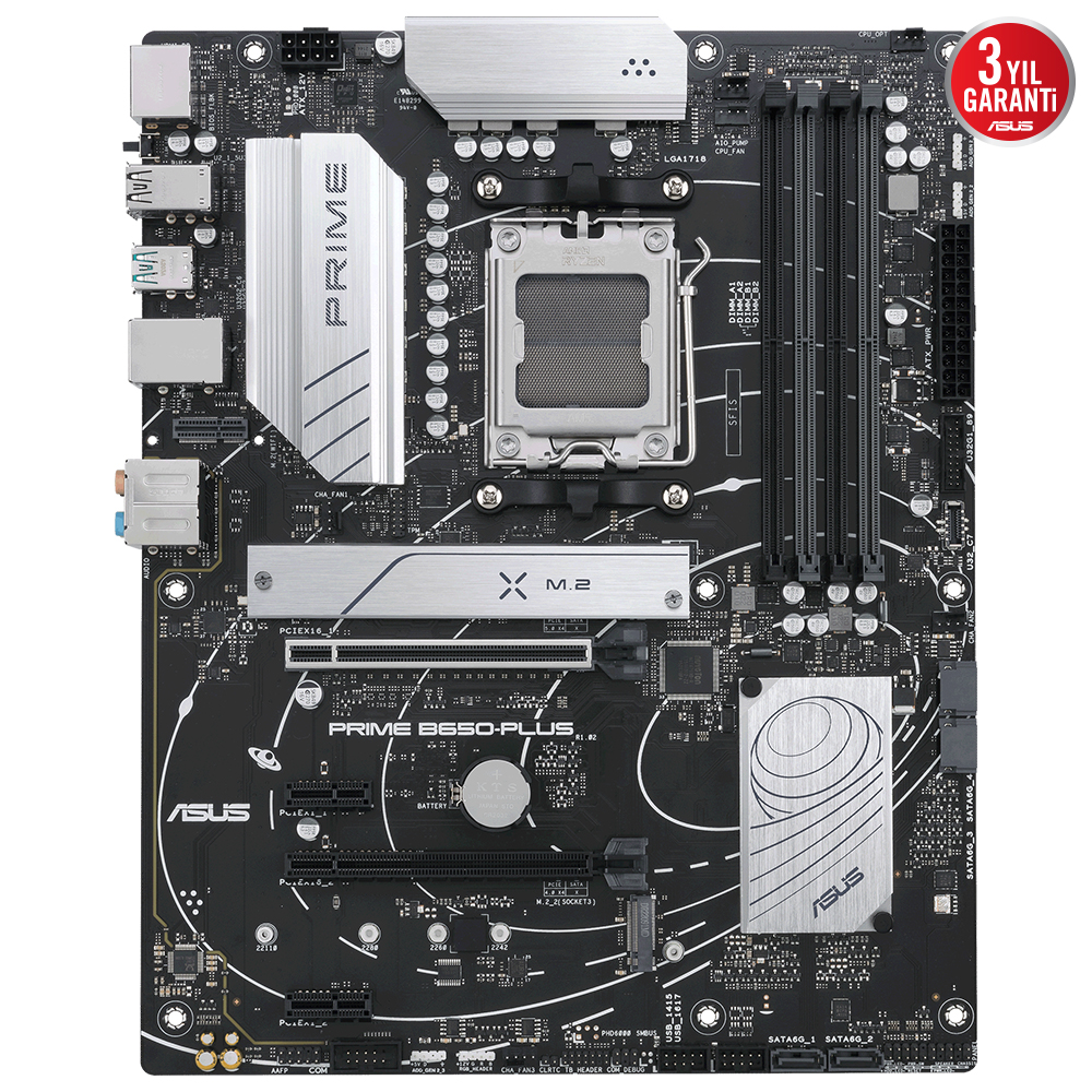 ASUS PRIME B650-PLUS B650 DDR5 (Vga Yok) GLan 2.5G ATX HD DP M2 U3 RGB Type-C AM5 AMD Anakart