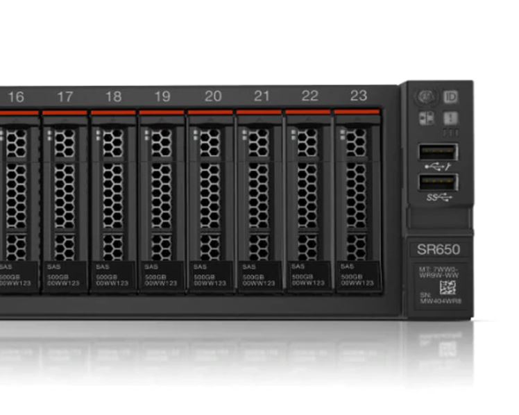 LENOVO 7X06A0PSEA-V2 SR650 SILVER 2x4210R (20C) 32GB(1x32) 3X960 SSD (Enterprise) 2U RACK 2x750W Titanium Server