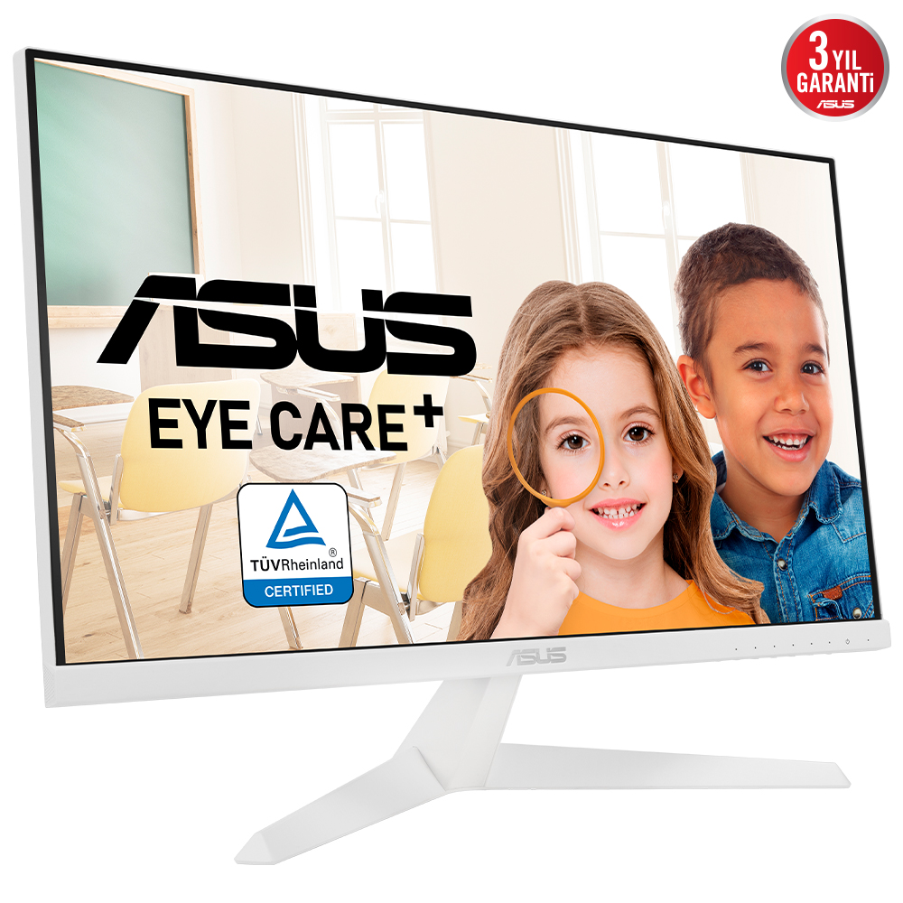 ASUS VY249HE-W 23.8" LED IPS 1ms 75Hz 1920x1080 FullHD VGA HDMI (Vesa) FreeSync, Low Blue Beyaz Monitör