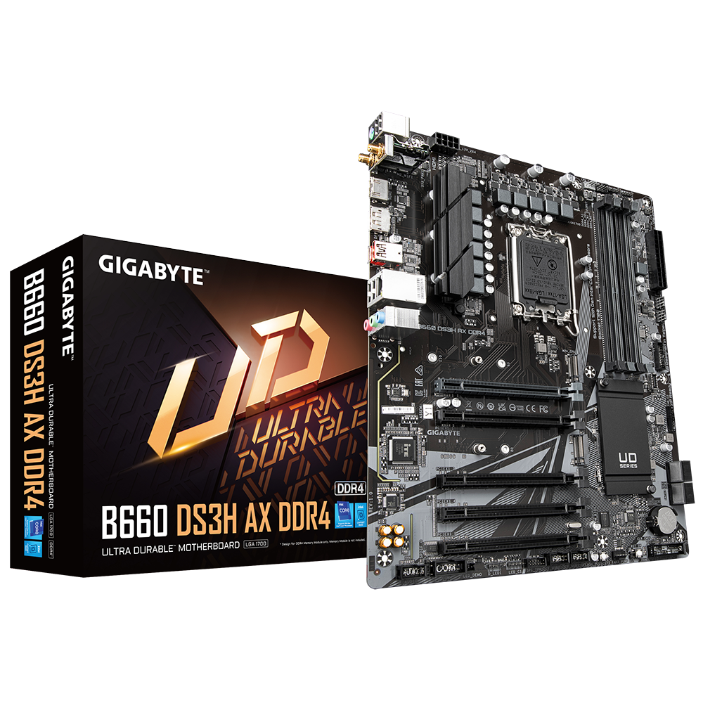 GIGABYTE B660-DS3H-AX B660 DDR4 (Vga Yok) GLan 2.5G ATX HD DP TYP-C M2 WIFI BT 5*EX16 1700p Anakart