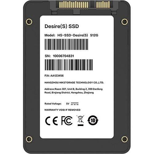 HIKVISION HS-SSD-DESIRE(S) 512G 2.5" 512GB (560/505MB/s) SATA SSD Disk