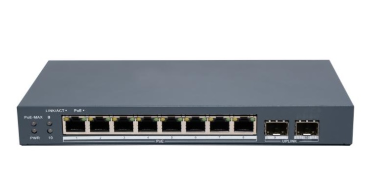 HIKVISION DS-3E1510P-EI/M-8P2F 10 Port Gbit 8 port poe 80W 2xSFP Uplink Yönetilebilir Metal Kasa
