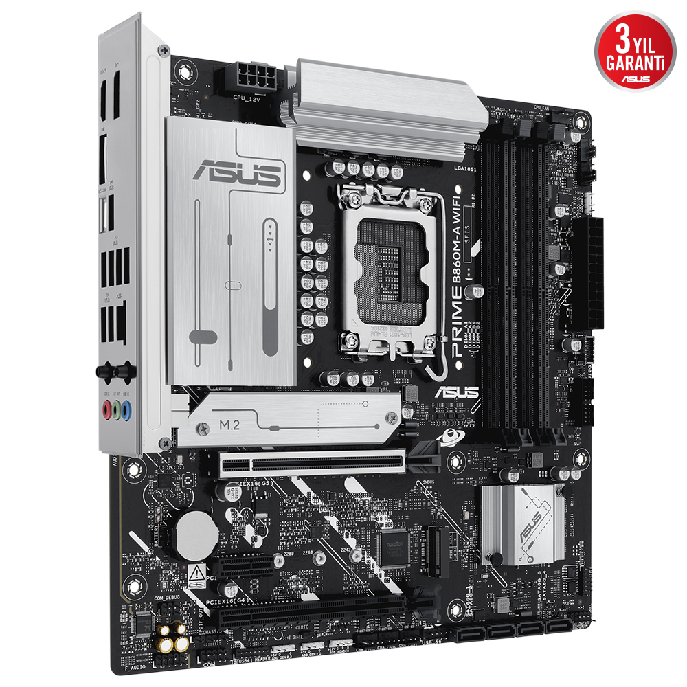 ASUS PRIME B860M-A WIFI B860 DDR5 (Vga Yok) GLan 2.5G mATX HD DP WIFI6 BT M2 TYP-C RGB 1851p Anakart