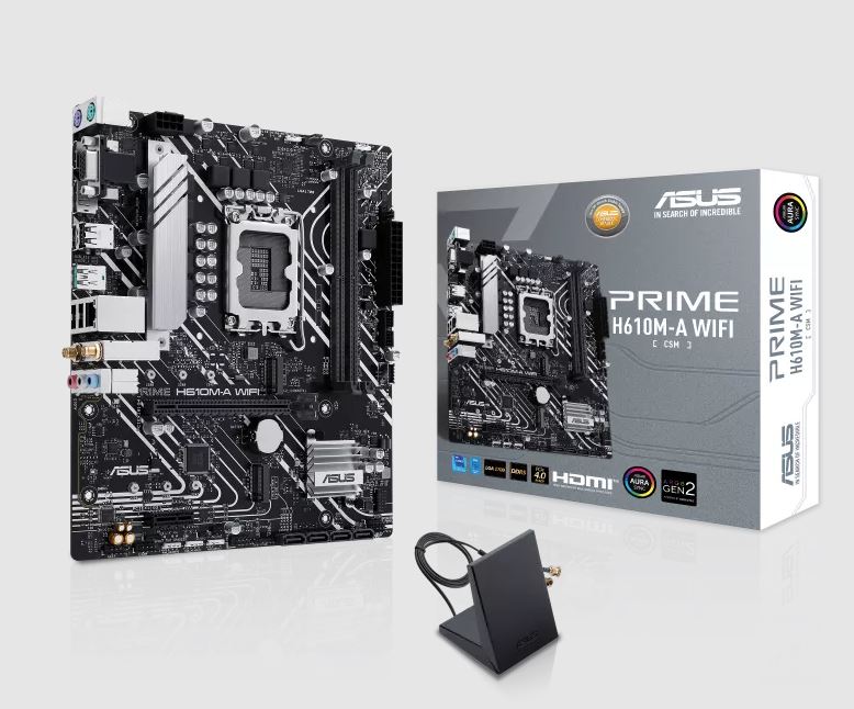 ASUS PRIME H610M-A WIFI H610 DDR5 Vga GLan mATX HD DP M2 RGB US3 1700p Anakart