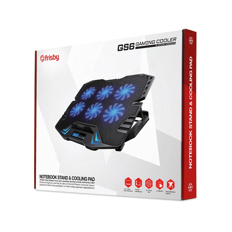 FRISBY FNC-5235ST 15.6" 6x Fan 5x Kademe USB Notebook Soğutucu Stand