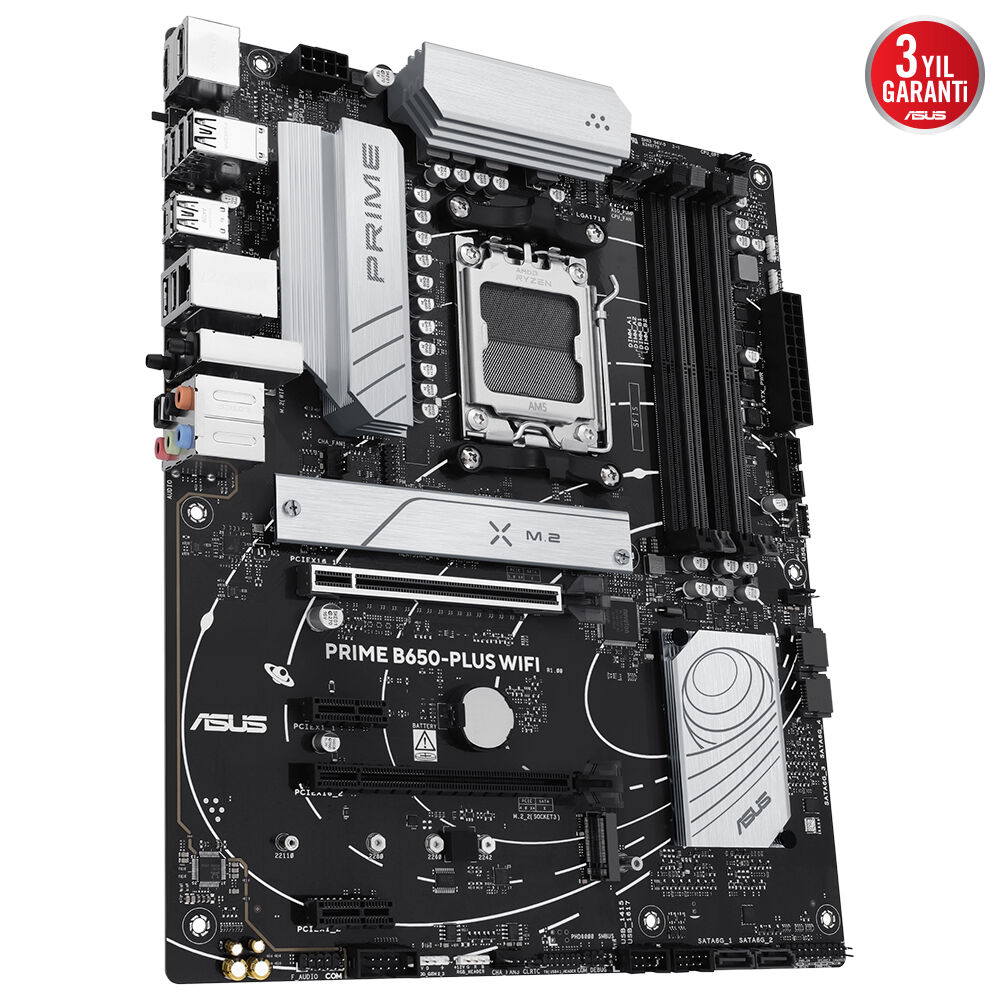 ASUS PRIME B650-PLUS WIFI B650 DDR5 (Vga Yok) GLan 2.5G ATX HD DP WIFI6 BT RGB M2 AM5 AMD Anakart