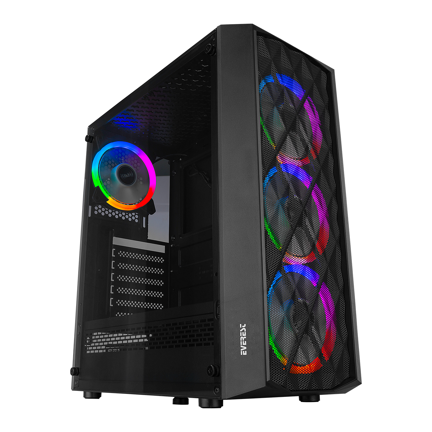 EVEREST BUMPY Powersız Siyah Temper Camlı Mid Tower ATX Kasa