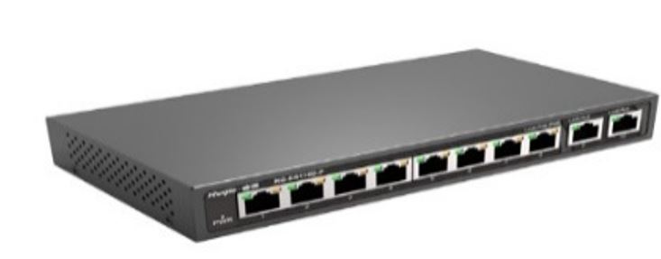 RUIJIE-REYEE RG-ES110D-P 8 Port 10/100 Yönetilemez +2 Port Gb. Desktop 8 port poe 110W Switch