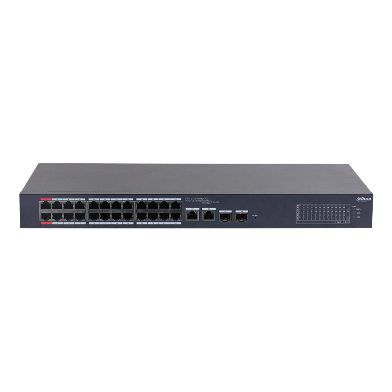 DAHUA DH-CS4226-24ET-240 26 Port Mbit 24 Port PoE+ 265W 2xCombo Uplink Cloud Managed Smart Switch