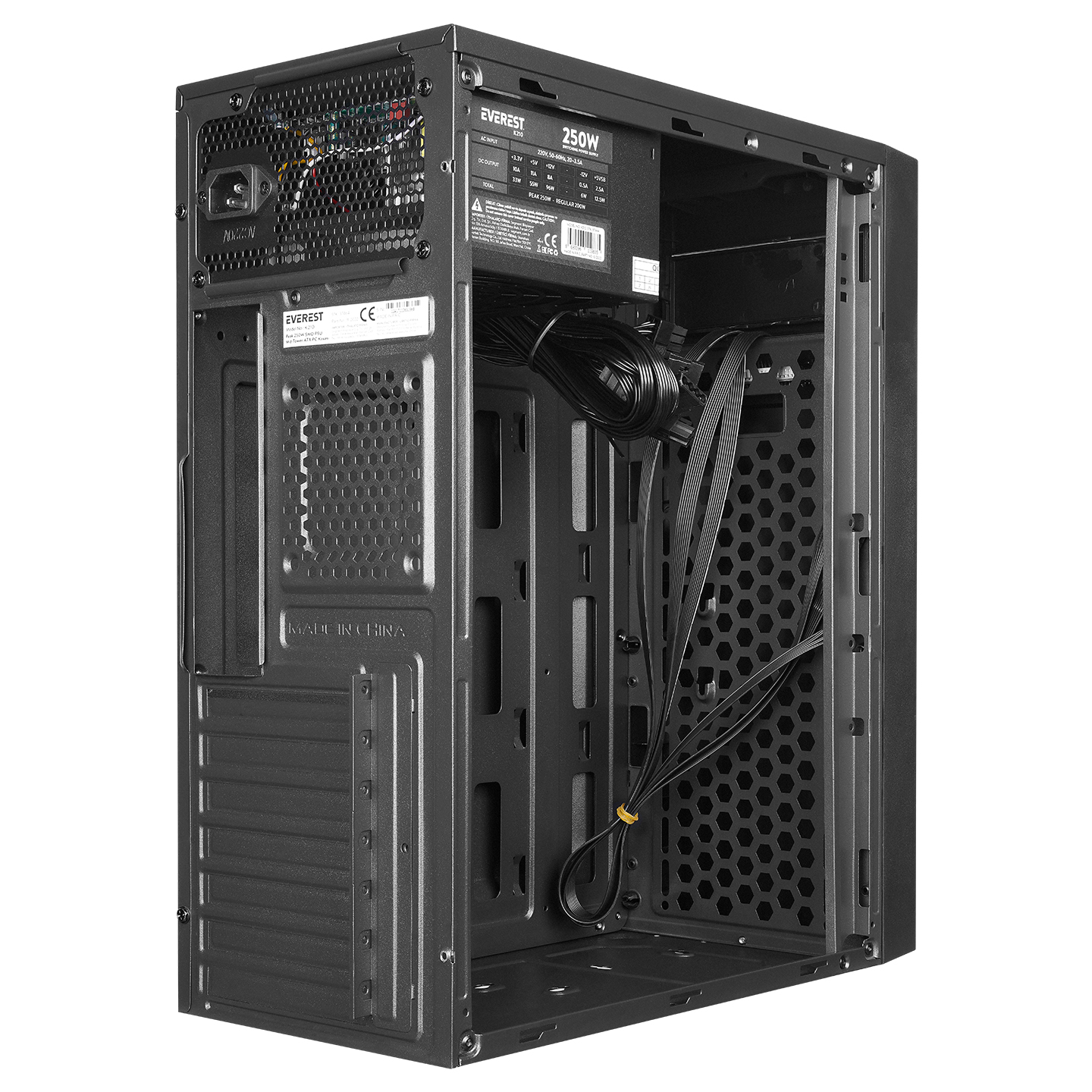 EVEREST K210 250W PEAK Siyah-Kırmızı Kompakt Tasarım Mid Tower ATX Kasa