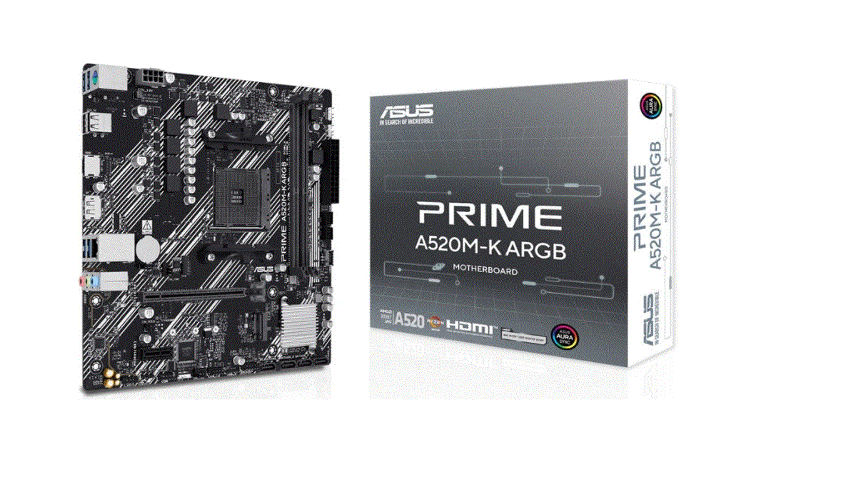 ASUS PRIME A520M-K ARGB A520 DDR4 (Vga Yok) GLan mATX HDMI DP USB3 AURA AM4 AMD Anakart ürün görseli