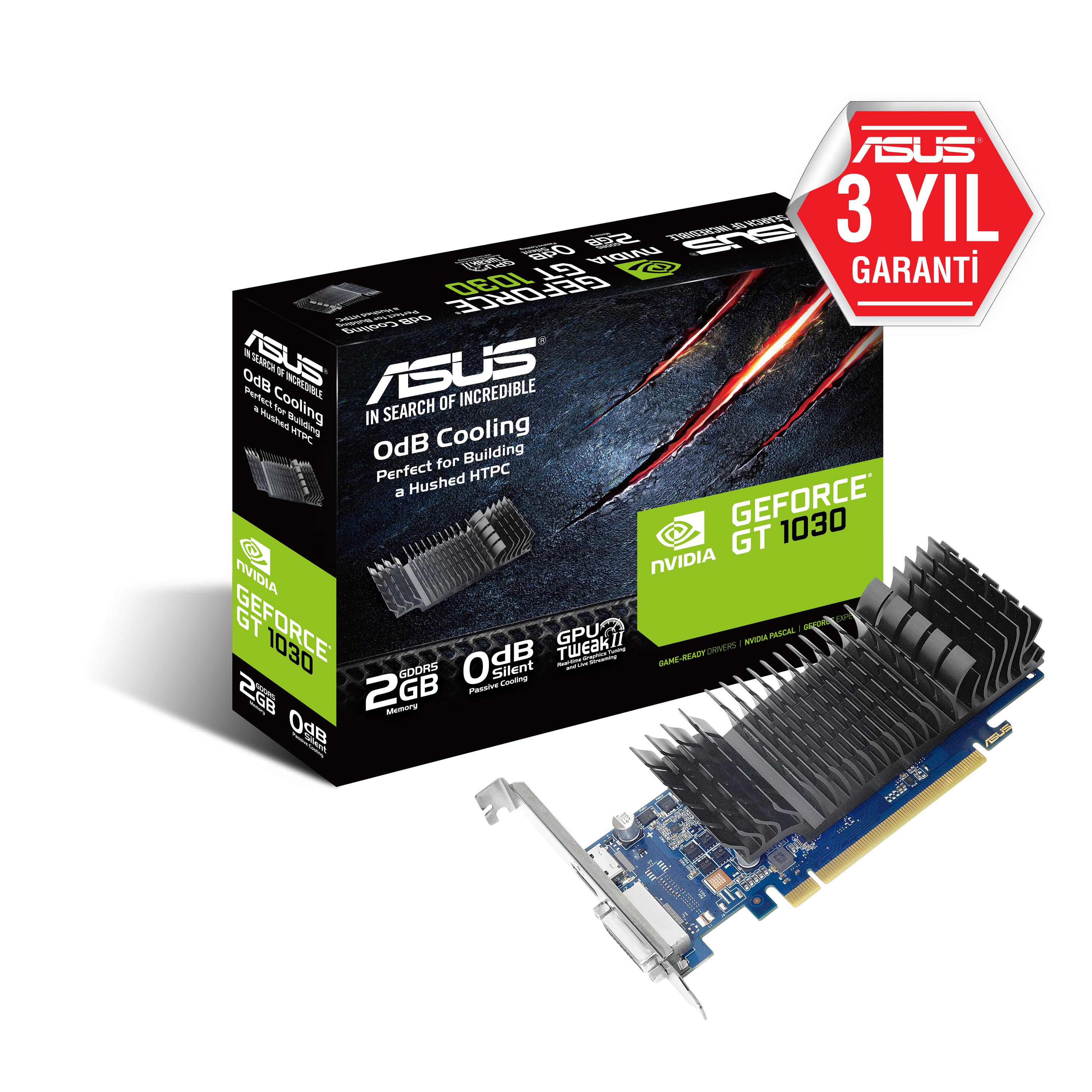 ASUS GT1030-SL-2G-BRK 2GB Geforce GT1030 GDDR5 64bit HDMI DVI 16x Ekran Kartı