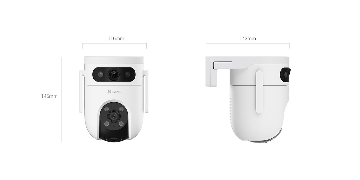 EZVIZ CS-H9C DUAL 3K & 3K 3MP+3MP 4mm Wifi Dış Ortam PT Kamera Siren ve Flaş Işığı
