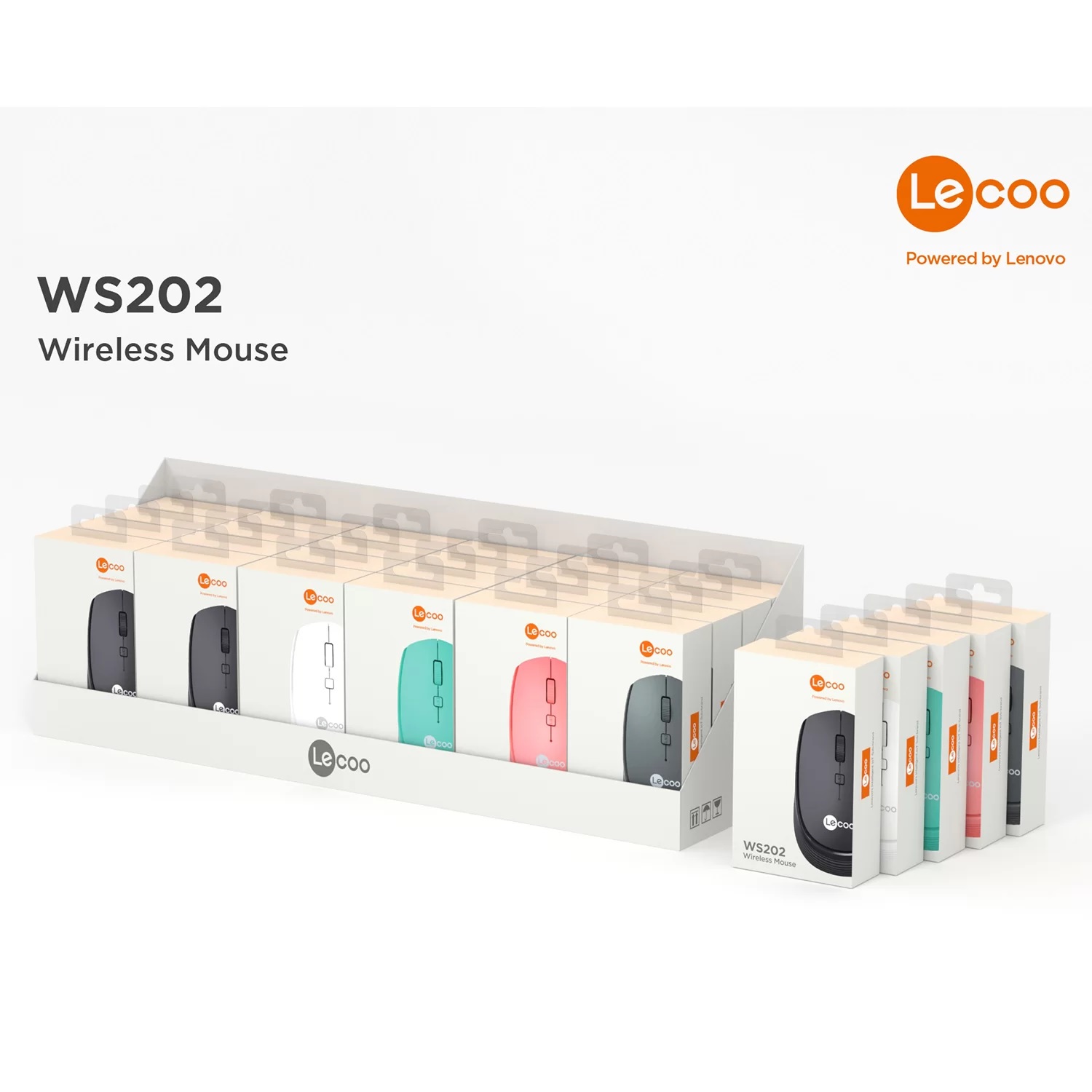 LENOVO LECOO WS202 Nano Alıcılı Kablosuz 1600dpi Turkuaz 4 Tuş Mouse