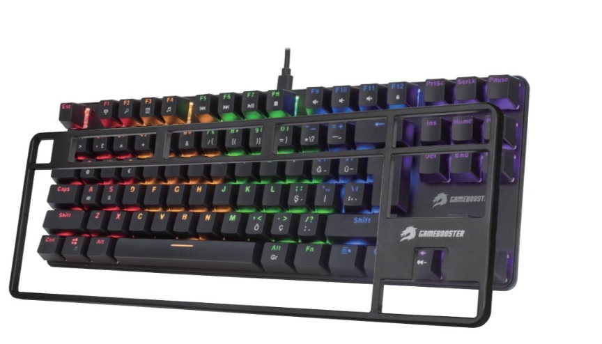 GAMEBOOSTER GB-GM06B Q USB Core Rainbow Aydınlatmalı Siyah 88 Tuş Mekanik Oyun Klavyesi