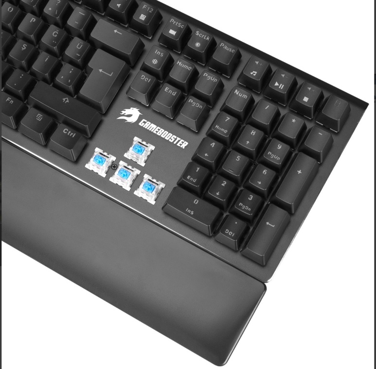 GAMEBOOSTER GB-G908B Q USB Bolt Rainbow Aydınlatmalı Siyah Blue Switch Mekanik Bileklikli