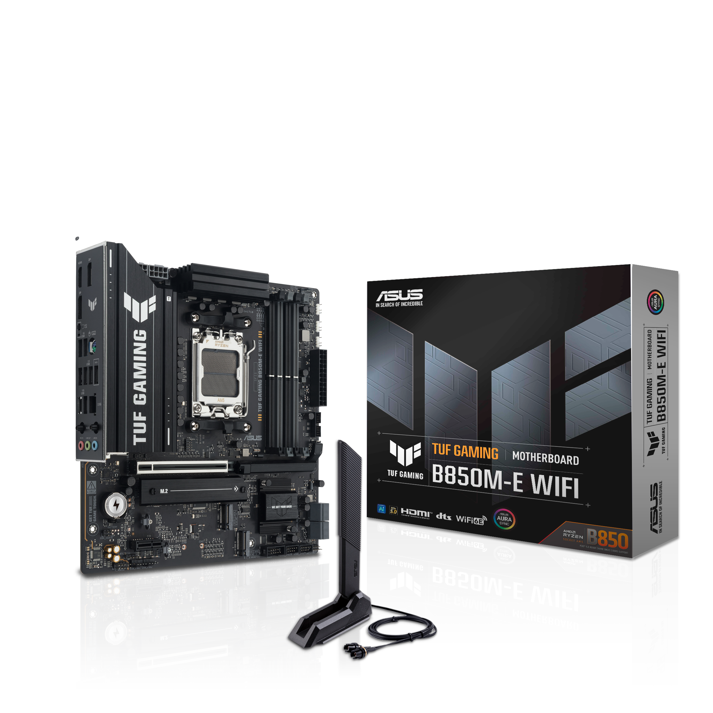 ASUS TUF GAMING B850M-E WIFI B850M DDR5 (Vga Yok) GLan 2.5G mATX HD DP TYP-C M2 WIFI BT AM5 AMD Anakart