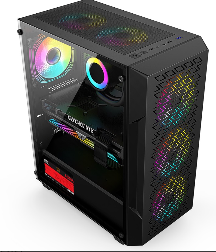POWER BOOST PB-P801AB 650W 80+ Bronze Siyah Mesh Panel Mid Tower ATX Kasa
