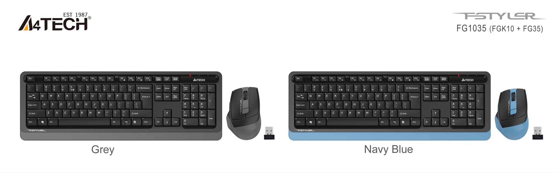 A4 TECH FG1035 Q Türkçe Kablosuz Gri 2000dpi Klavye+ Mouse