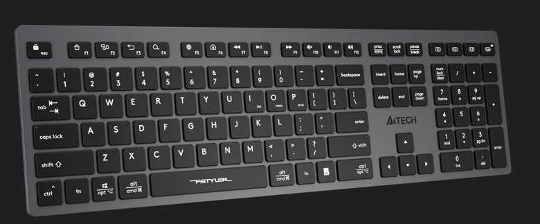 A4 TECH FBX50C Q Bluetooth 2.4g Wireless Şarjlı Gri Klavye