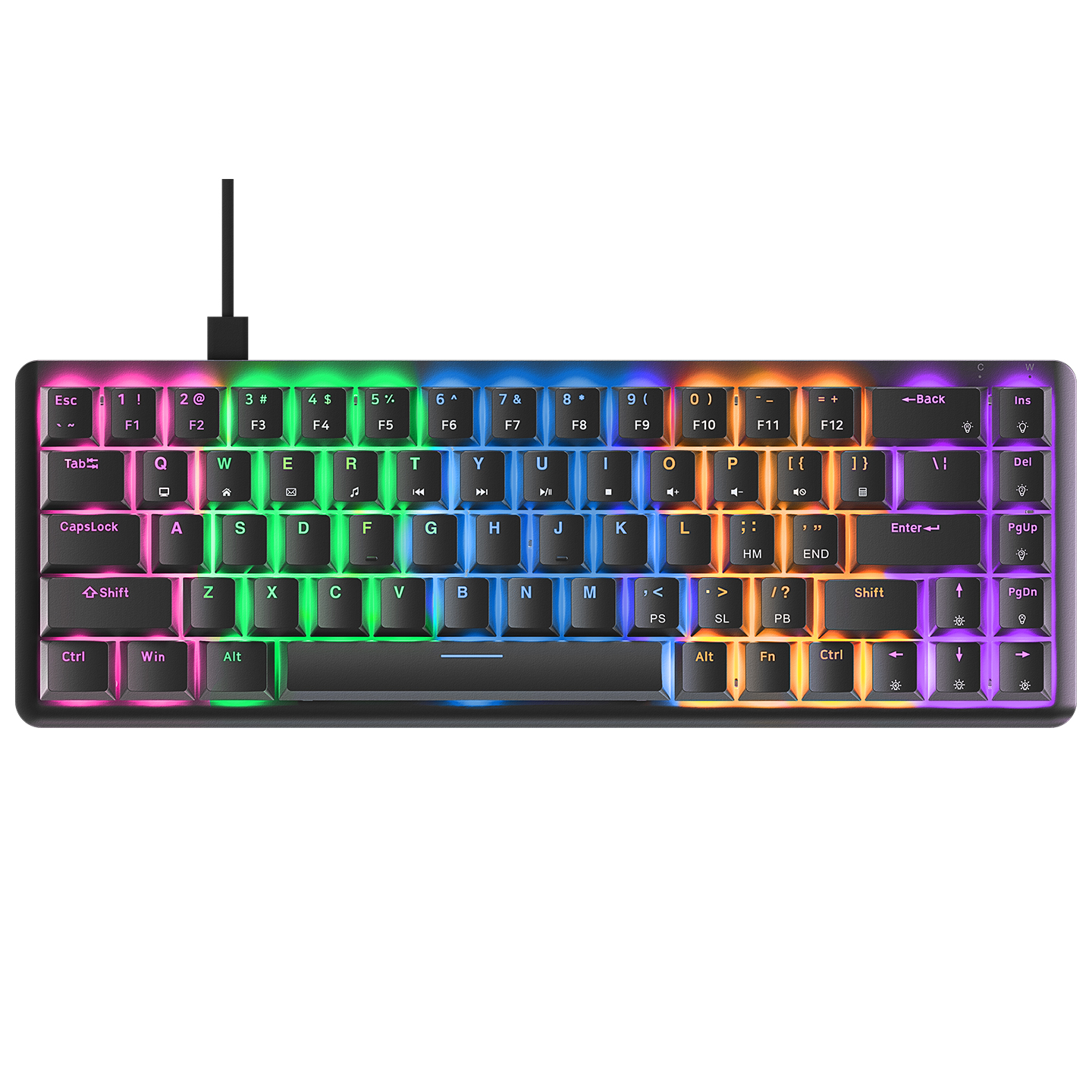 RAMPAGE REBEL Q Türkçe USB Low Profile RED SWITCH Mekanik Siyah Gaming Oyuncu Klavye