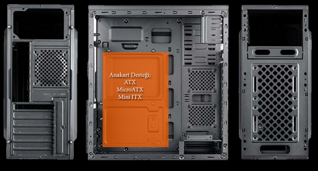 VENTO VS116F 350W Peak Siyah Mid Tower ATX Kasa