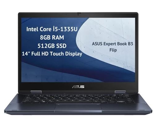 ASUS ExpertBook B3 Flip B3402FVA-I58512B2D i5-1335U 8GB 512GB SSD O/B 14" Dokunmatik DOS Siyah 2 in 1 Notebook