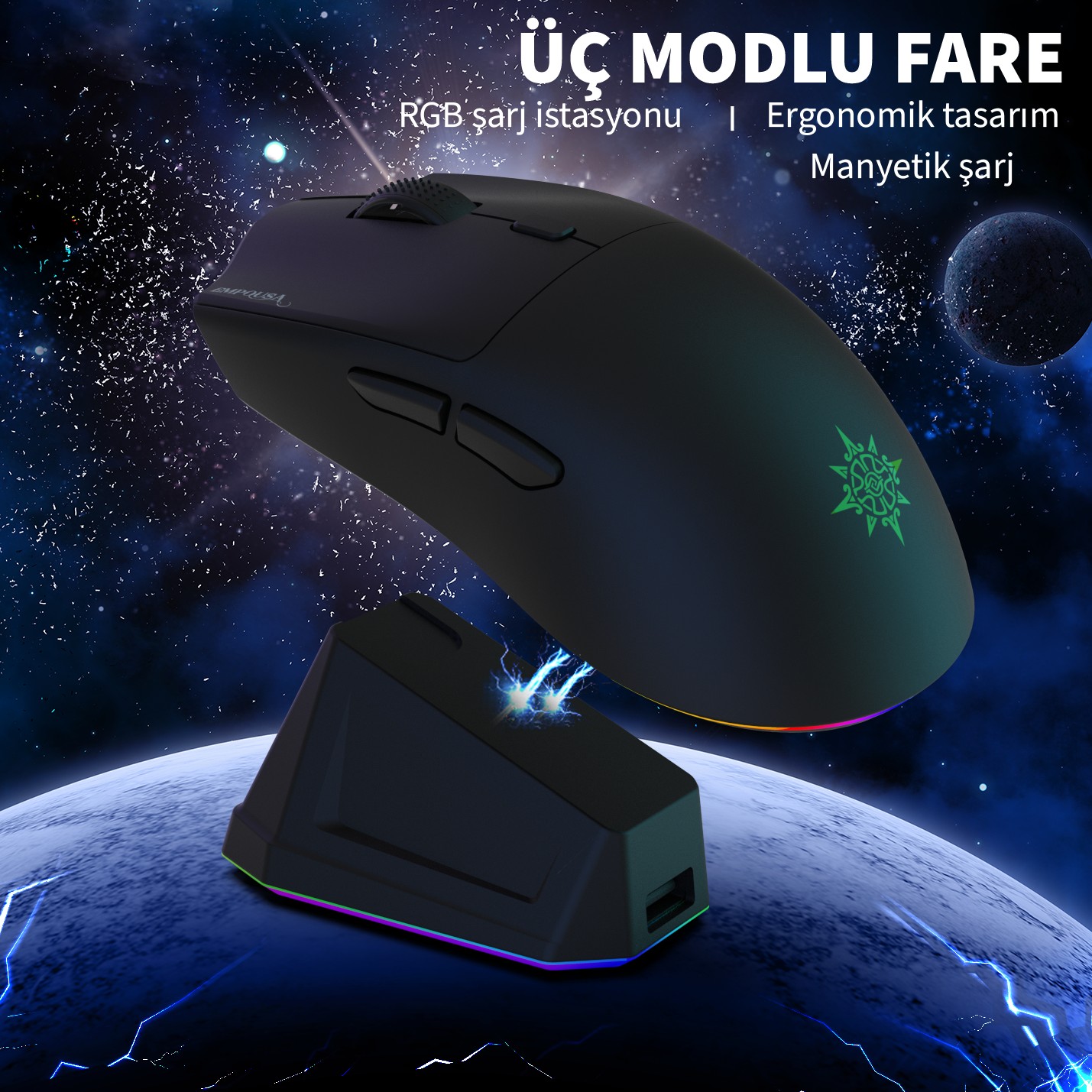 INCA IMG-326MX Bluetooth Kablosuz 2.4Ghz siyah Şarjlı Mouse - Resim 3