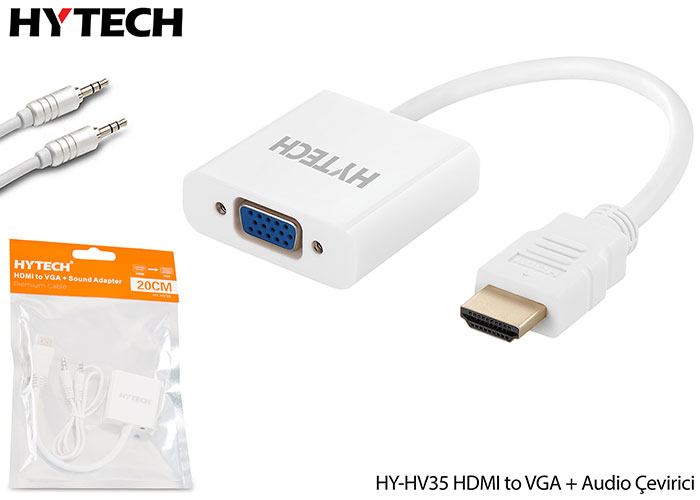 HYTECH HY-HV35 HDMI to VGA + Audio Çevirici Adaptör