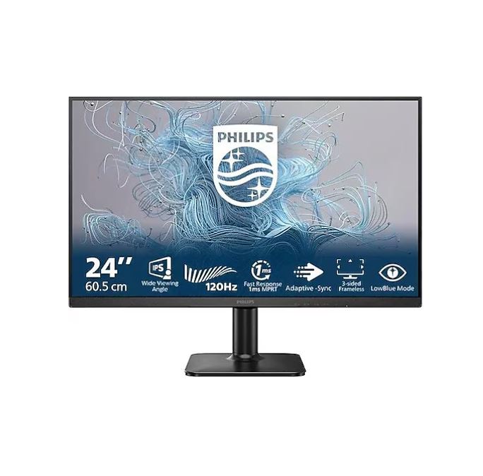 PHILIPS 24E2N1110 1000 Serisi 23.8" LED IPS 1ms 120Hz 1920x1080 FullHD VGA HDMI (VESA) Siyah Monitör