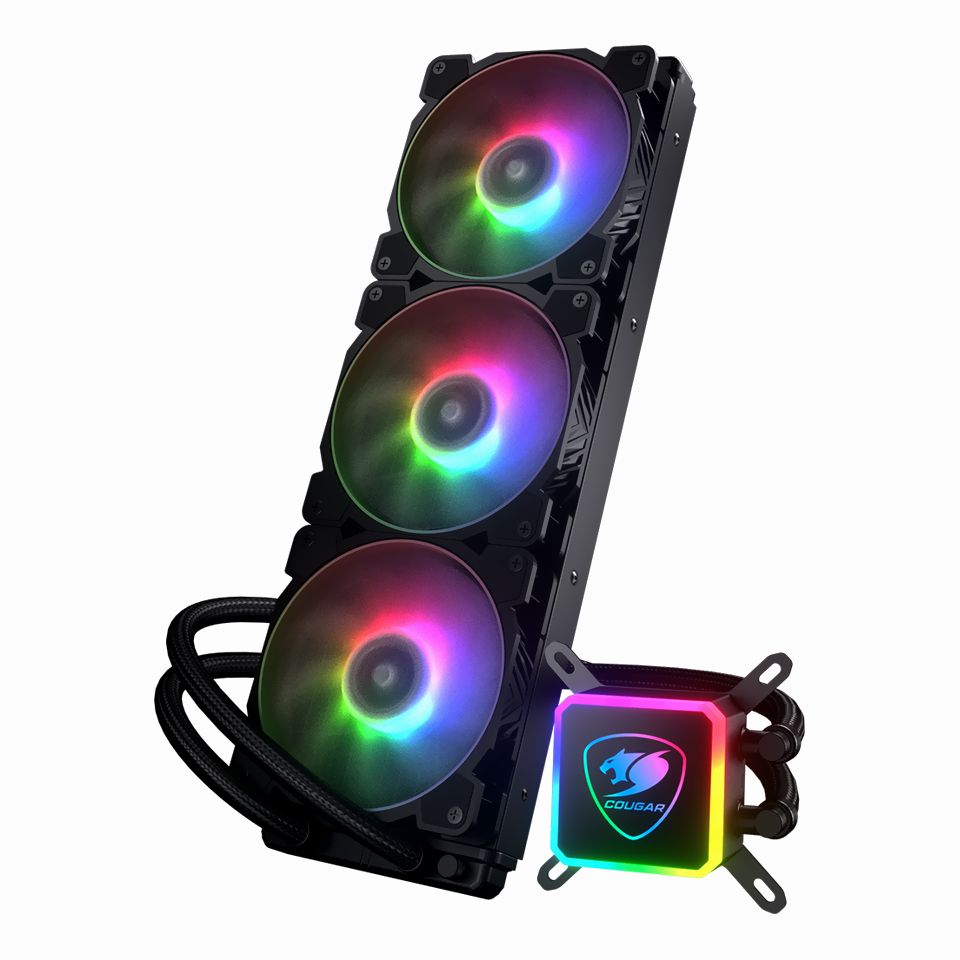 COUGAR CGR-AQUA ARGB 360 1700/1200/1150/1155/AM4 360 mm ARGB fanlı Siyah Sıvı Soğutma